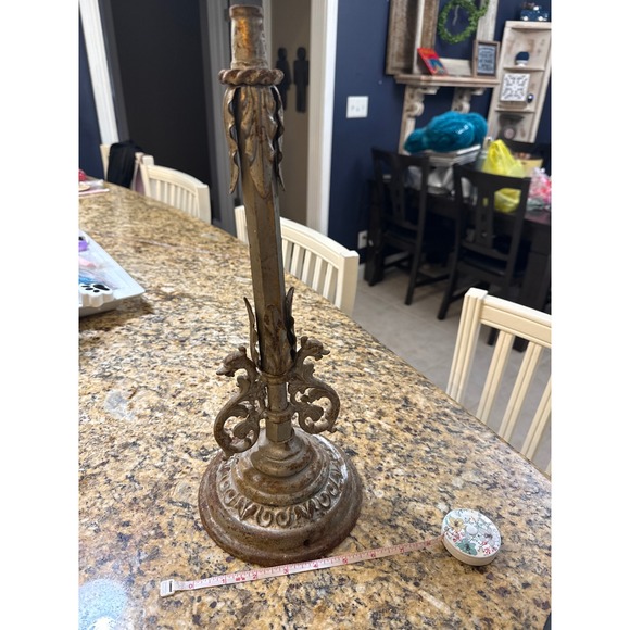 Vintage Ornate Metal Candle Holder Candlestick Tabletop Decor Rustic Decor - Picture 1 of 10